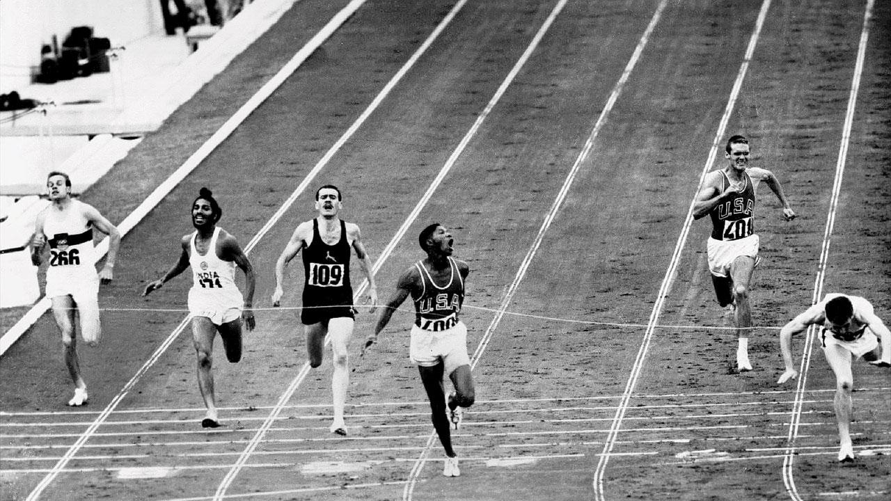Milkha Singh (second from left) misses the bronze in the 400m men’s final at the  1960 Olympics in Rome