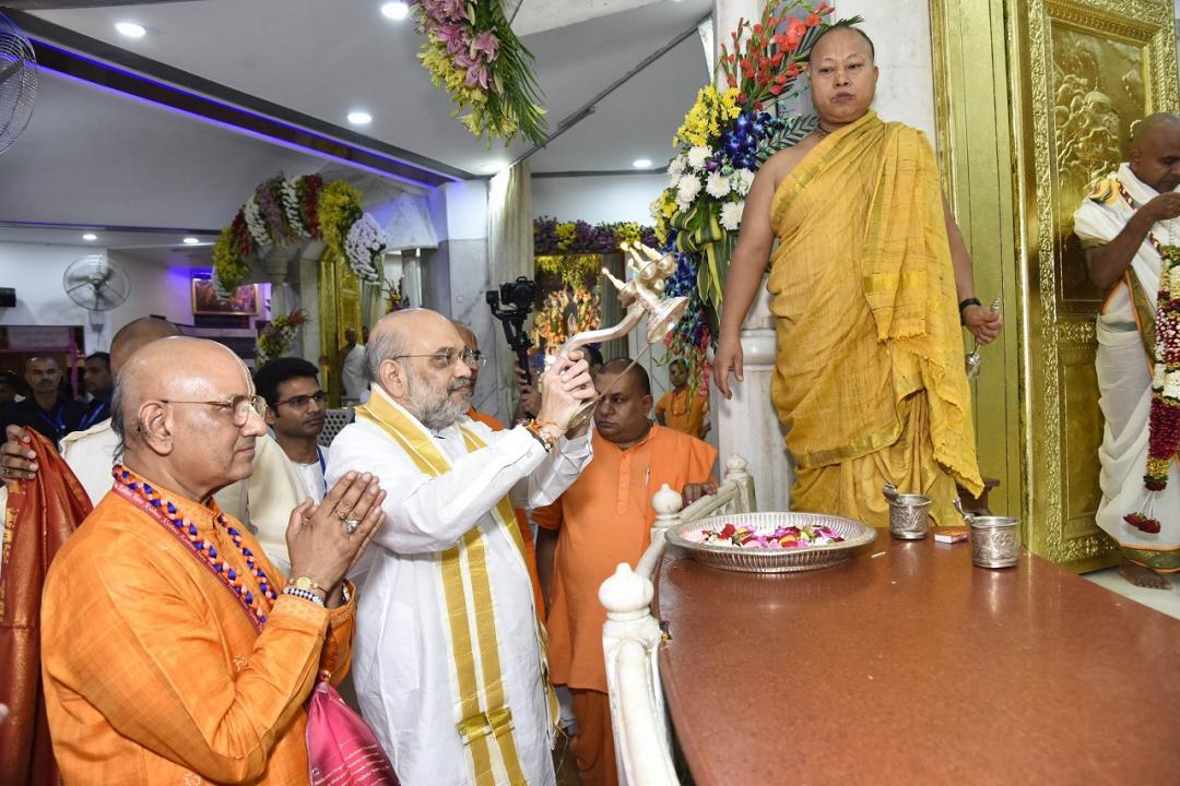 In Photos: Amit Shah offers prayers at Delhi's ISKCON temple on Janmashtami