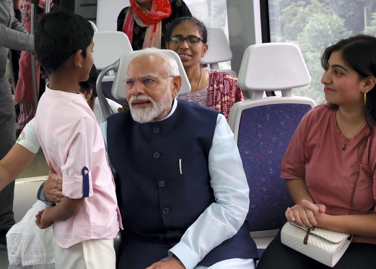Before the inauguration, PM Modi took a metro ride from the Dhaula Kuan station to the newly-built YashoBhoomi Dwarka Sector 25 metro station