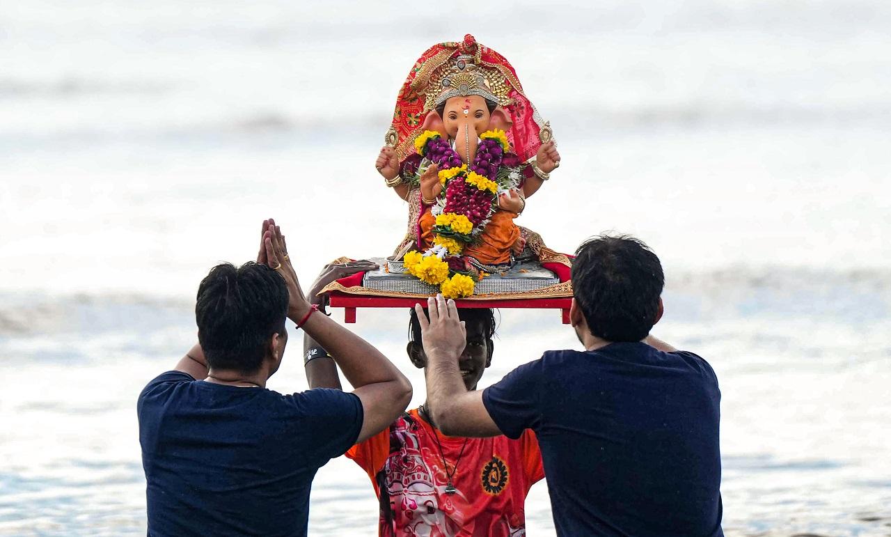 As part of the 10-day-long Ganeshotsav, dedicated to the elephant-headed god, idols of the deity are usually immersed after one and a half days, five days, seven days and ten days or as per family traditions
