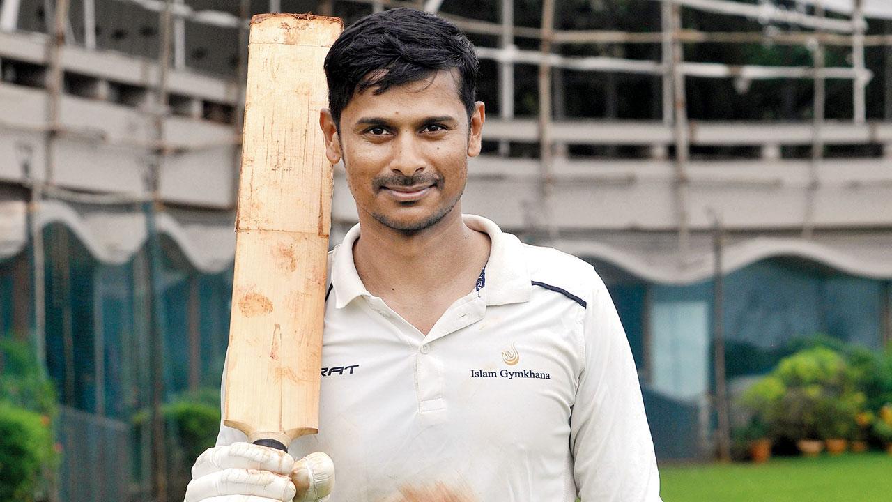 Islam Gymkhana’s Kaustubh Pawar, who scored a 100