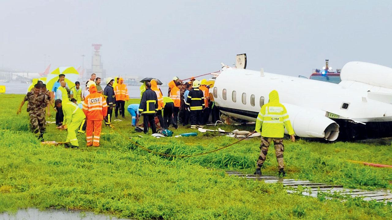 The plane crash occurred at around 5 pm at Mumbai’s domestic airport