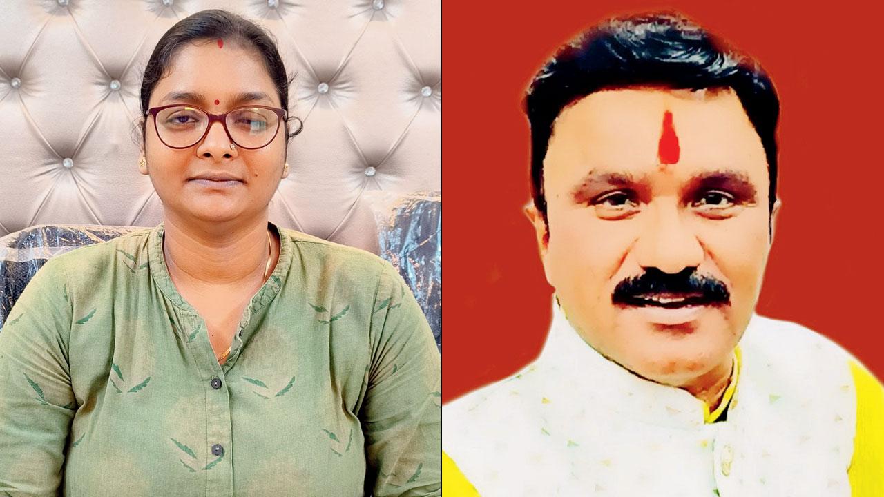 Pooja Singh, chairman of West View Housing Society, and Shantaram Karande, secretary