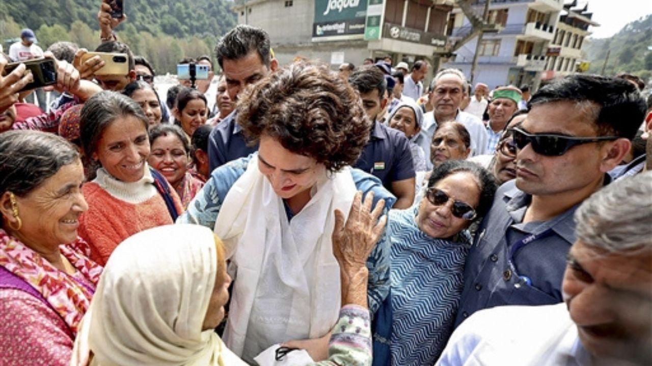 IN PHOTOS: Priyanka Gandhi visits flood-hit areas in Himachal Pradesh
