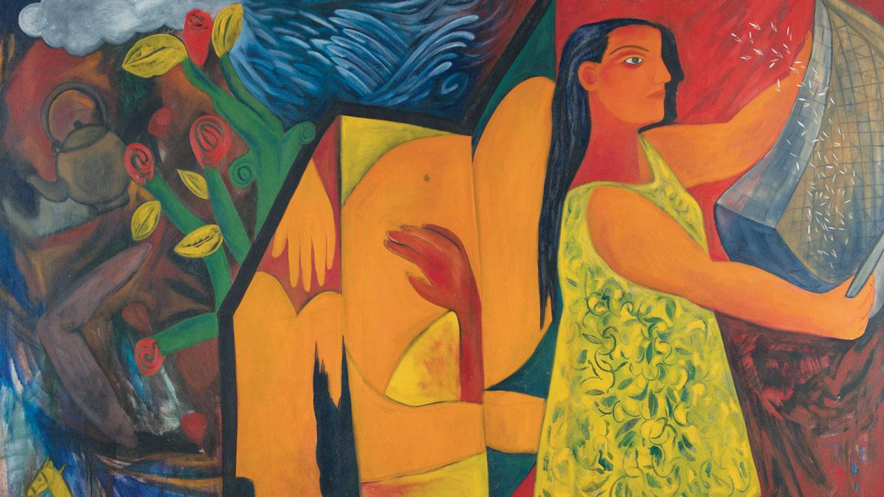 The River of Dreams, Oil and acrylic on canvas, 1994 by Rekha Rodwittiya. PIC COURTESY/DAG