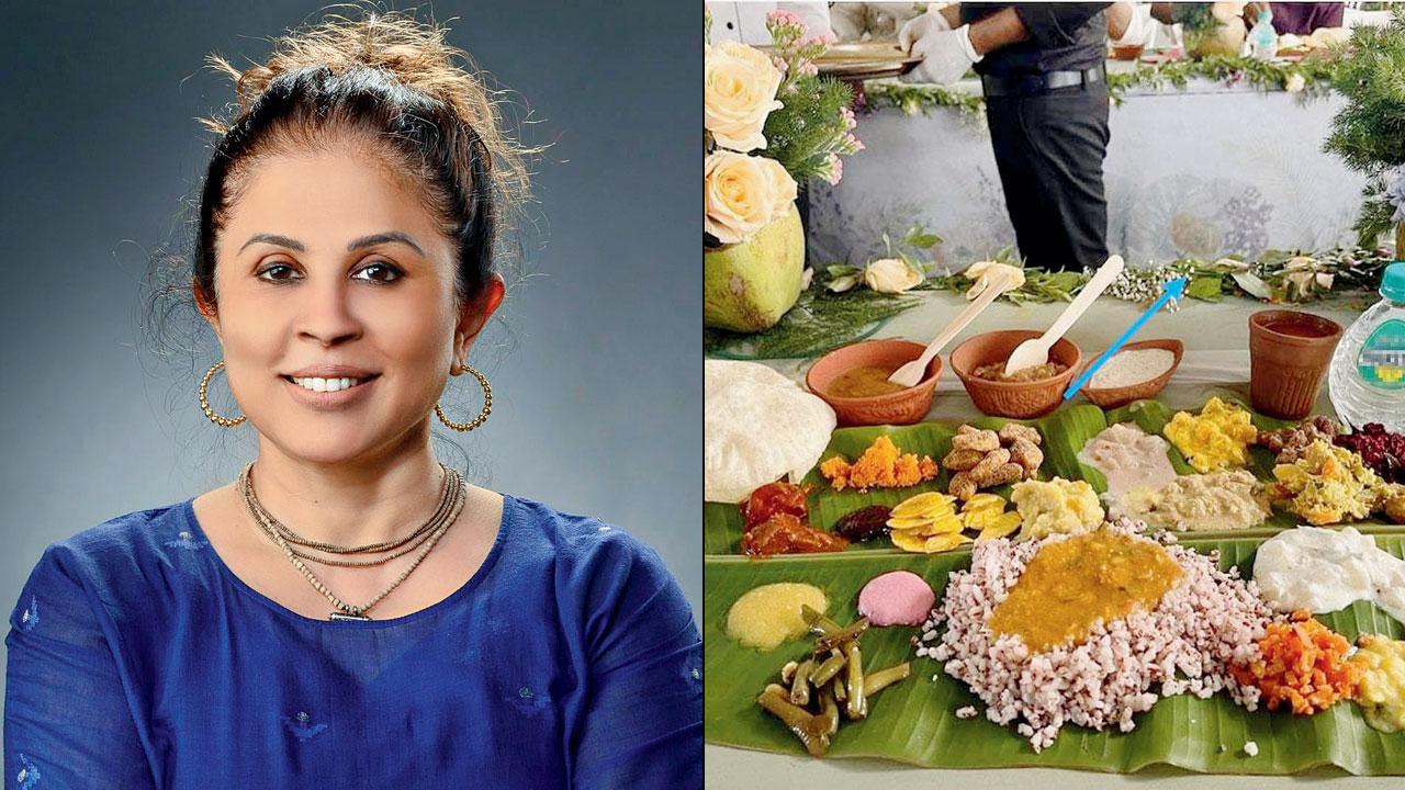 A sadya meal organised by the chef