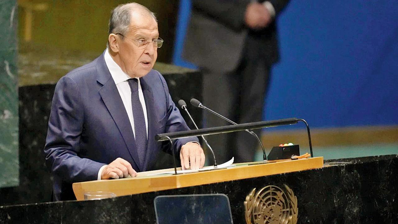 Russian foreign min lambasts Western nations in speech at UN