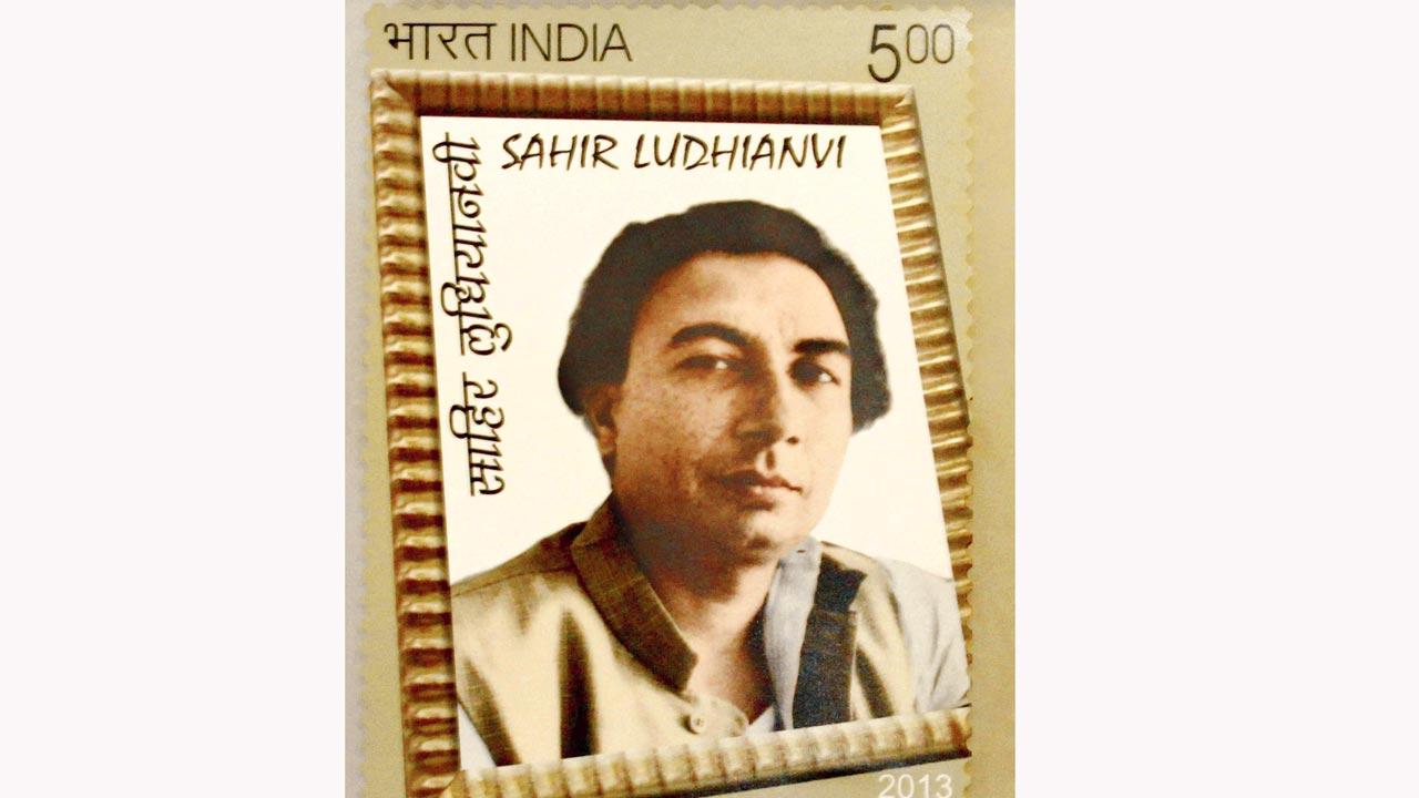 A postal stamp of Sahir Ludhianvi’s was released at the Rashtrapati Bhavan in New Delhi in 2013. Pic/Getty Images