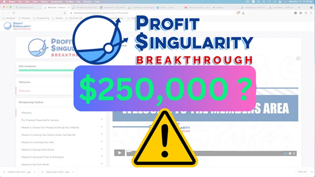 Profit Singularity Breakthrough Review: Is USD 250,000 By 2024 A Realistic Goal With This Program? (REVEALED!)