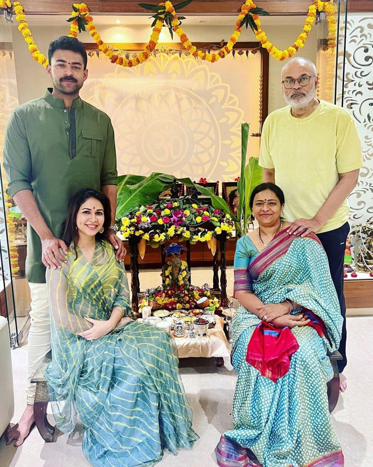 Varun Konidela who recently got engaged to Lavanya Tripathi celebrated the festival with his family