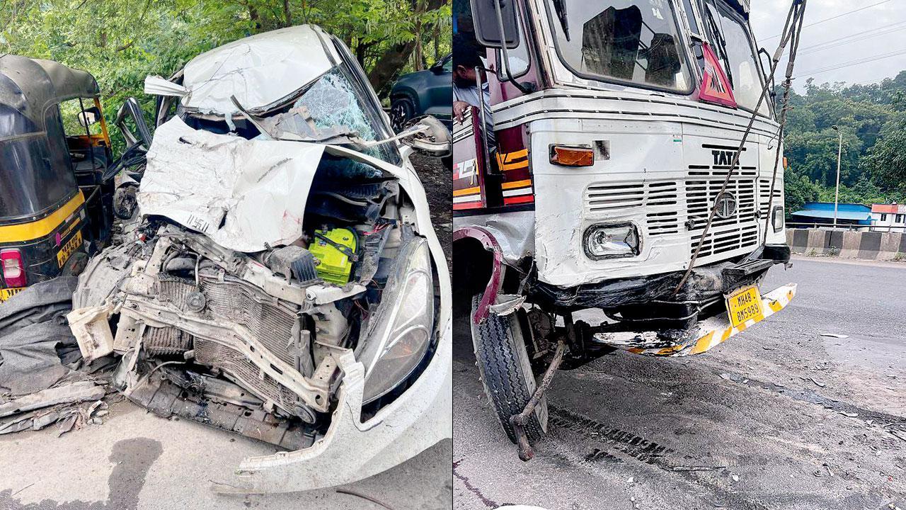 Speeding car crashes into truck in Vasai; 3 dead