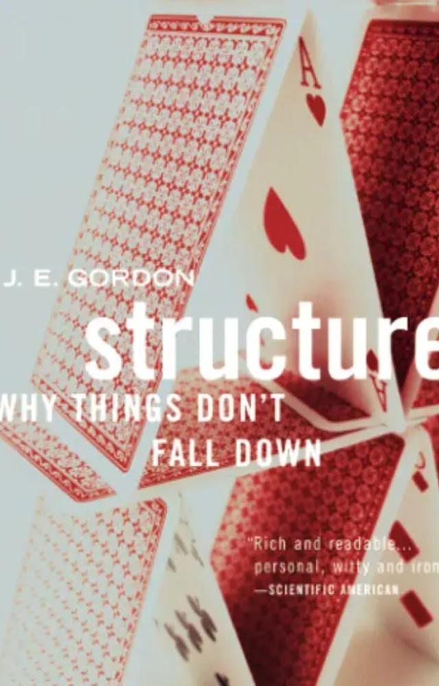 The book by JE Gordon explains how everything around us, like bridges and buildings, stays together. It uses humour and easy-to-understand examples