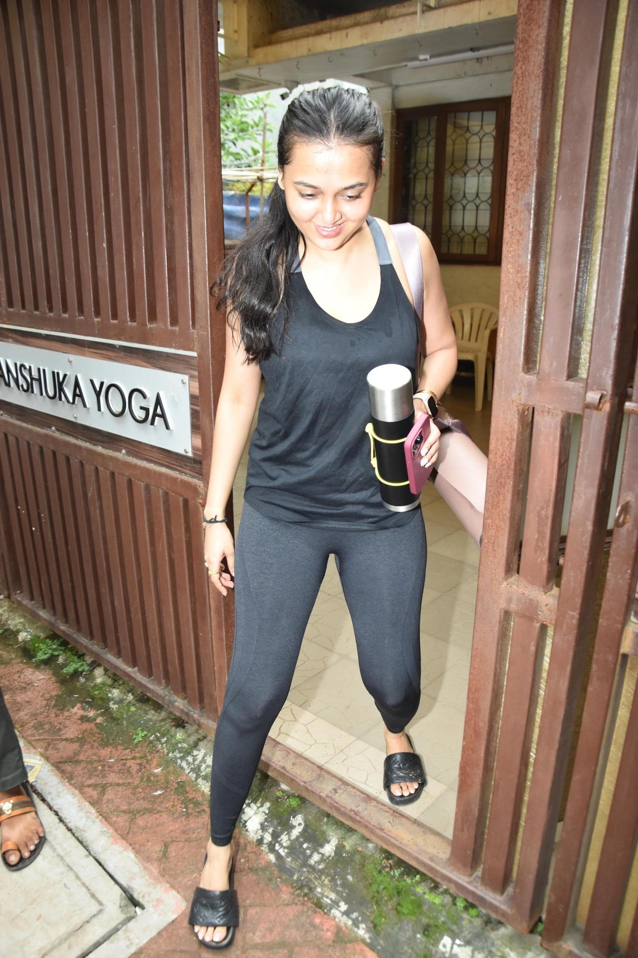 Tejasswi Prakash looked very cute as she was clicked leaving her yoga class