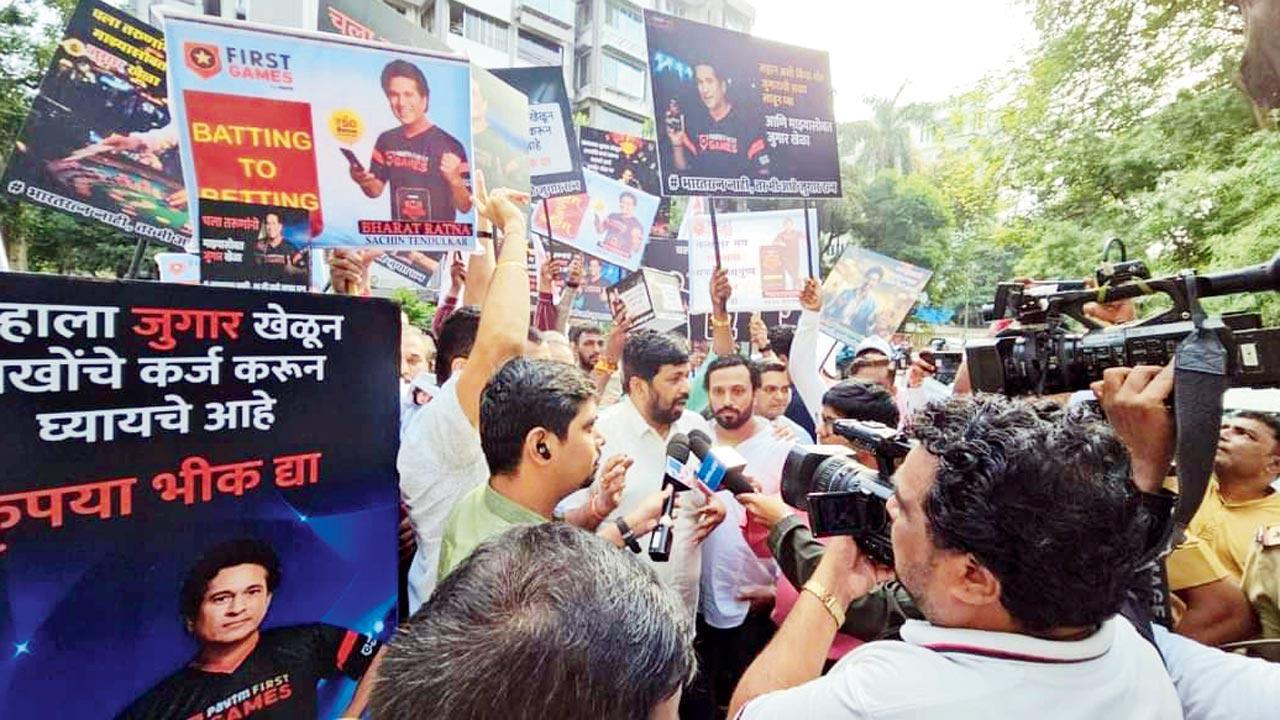 Tendulkar bats for gambling game app, protesters seek return of the Bharat Ratna