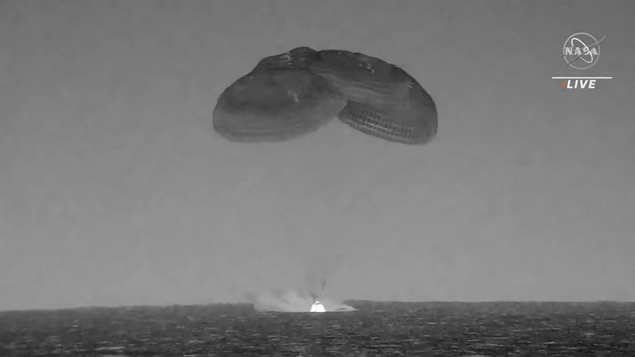 Their SpaceX capsule parachuted into the Atlantic off the Florida coast
