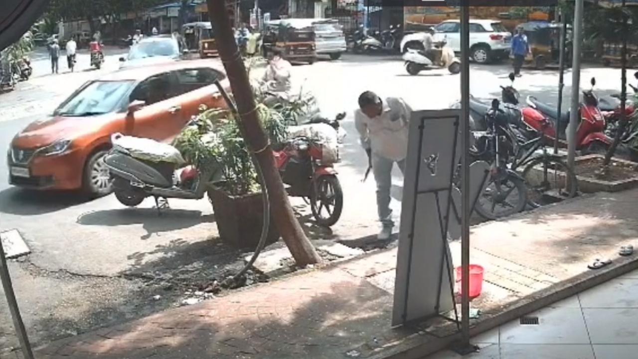 The accident was also captured in the CCTV cameras installed at the commercial units at the spot
