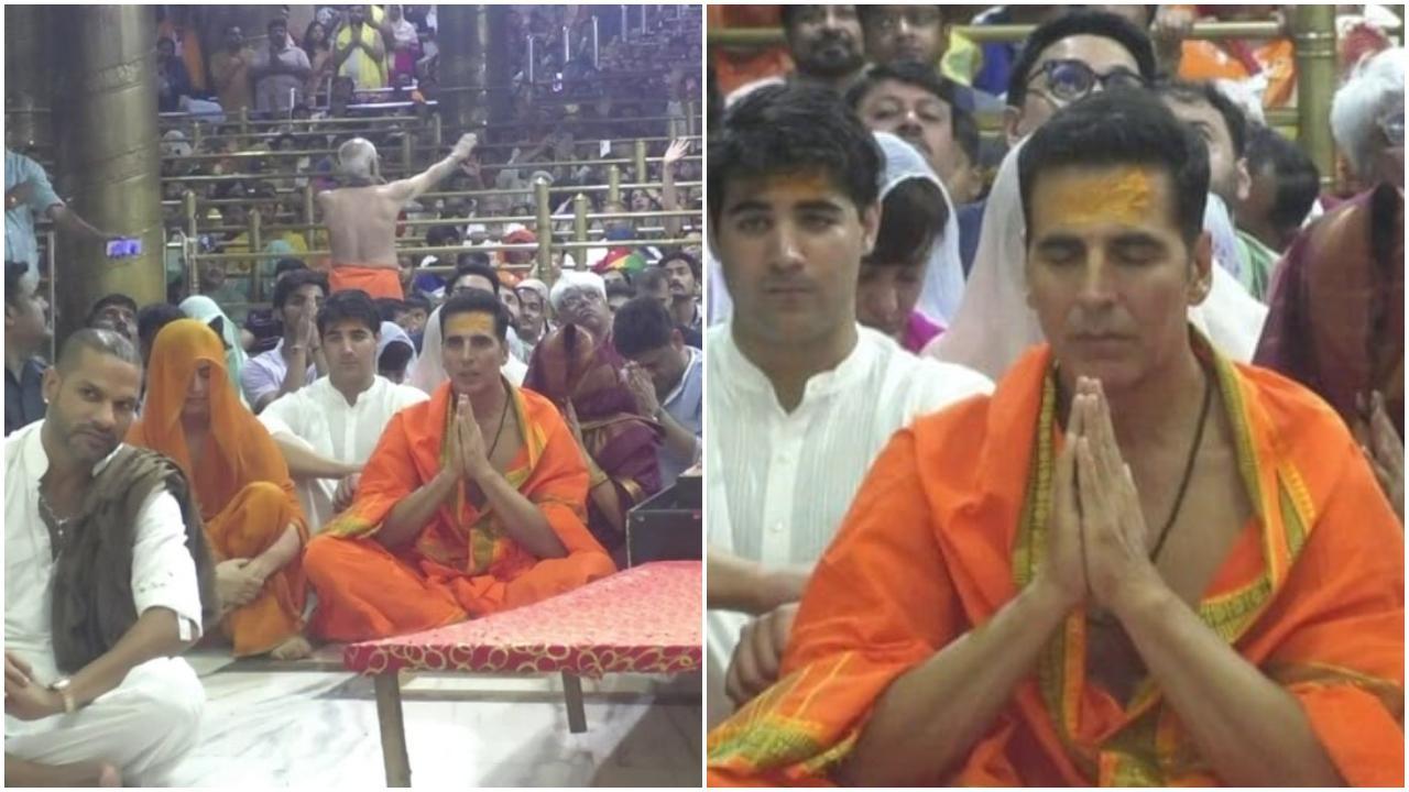 Akshay Kumar offers prayers at Mahakaleshwar temple with son Aarav on birthday