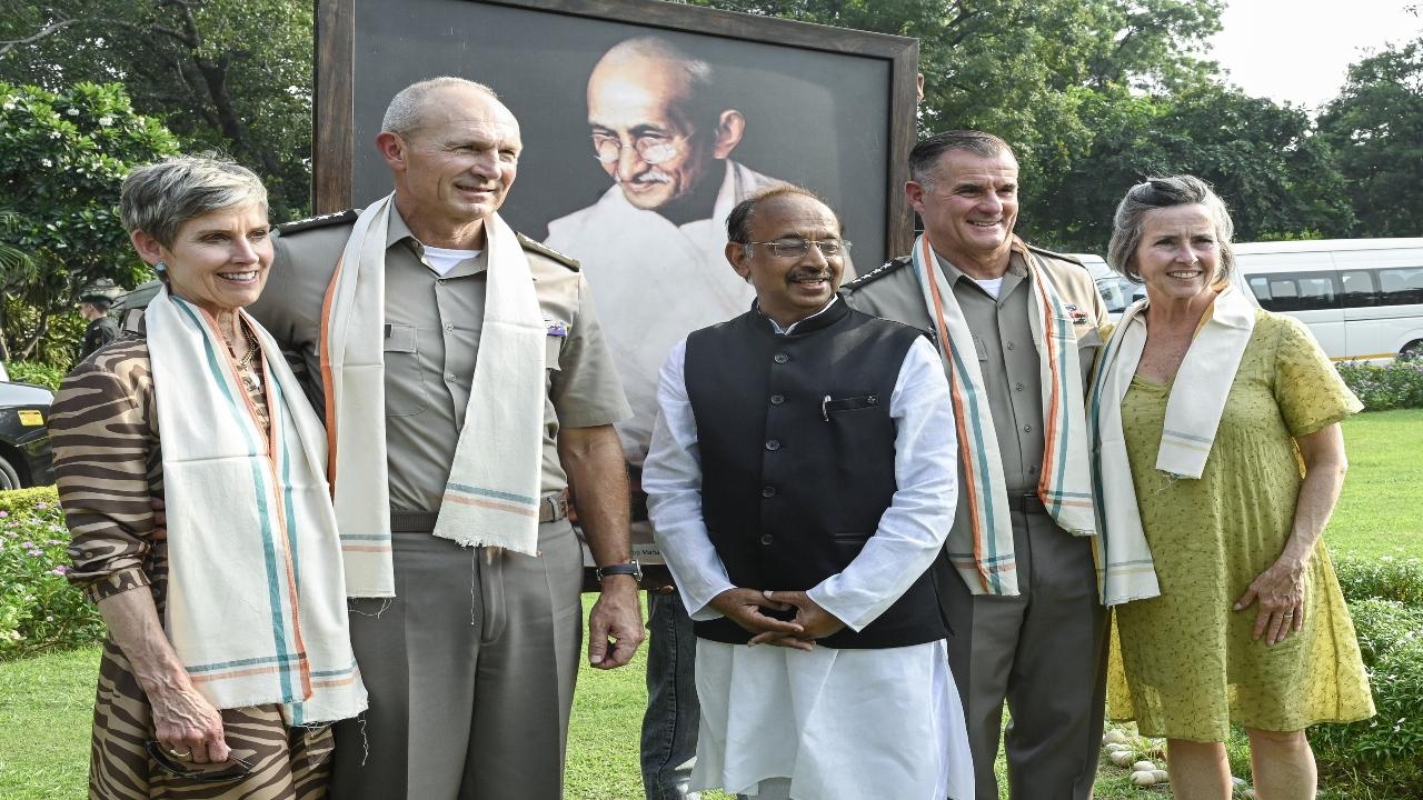 The US Army chief and others saw the exhibition on Mahatma Gandhi and the room where Mahatma Gandhi had spent the last 144 days of his life at the old Birla House, before his assassination, Goel's office said in a statement