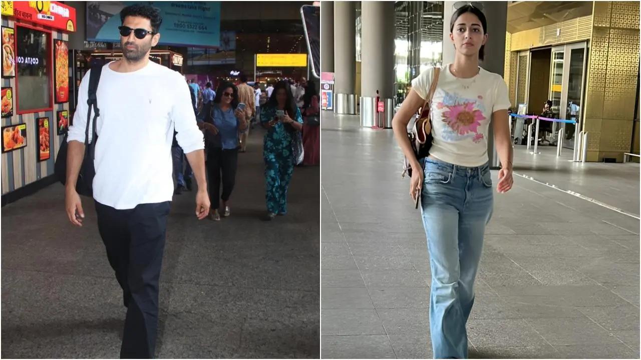 Ananya Panday and Aditya Roy Kapur were vacationing in Goa and they returned to Mumbai today. Read More