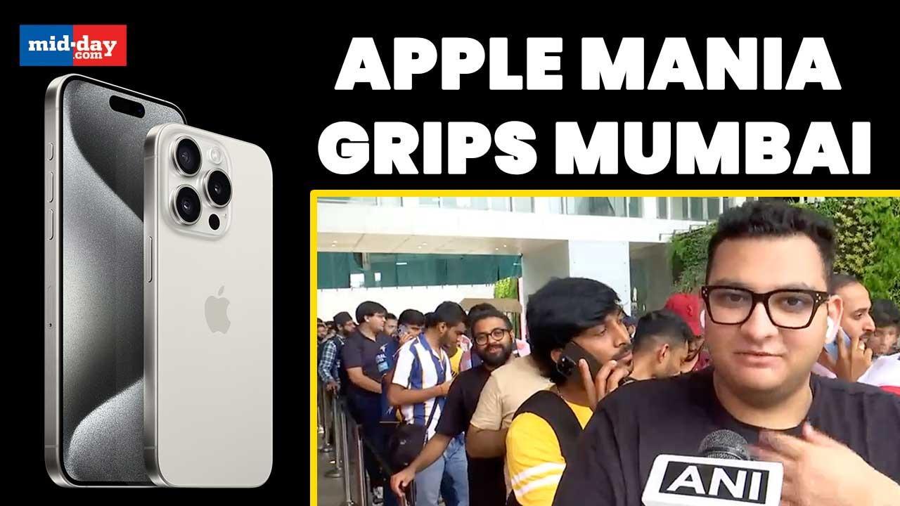 Apple iPhone 15: People queue outside Apple store at Mumbai's BKC 