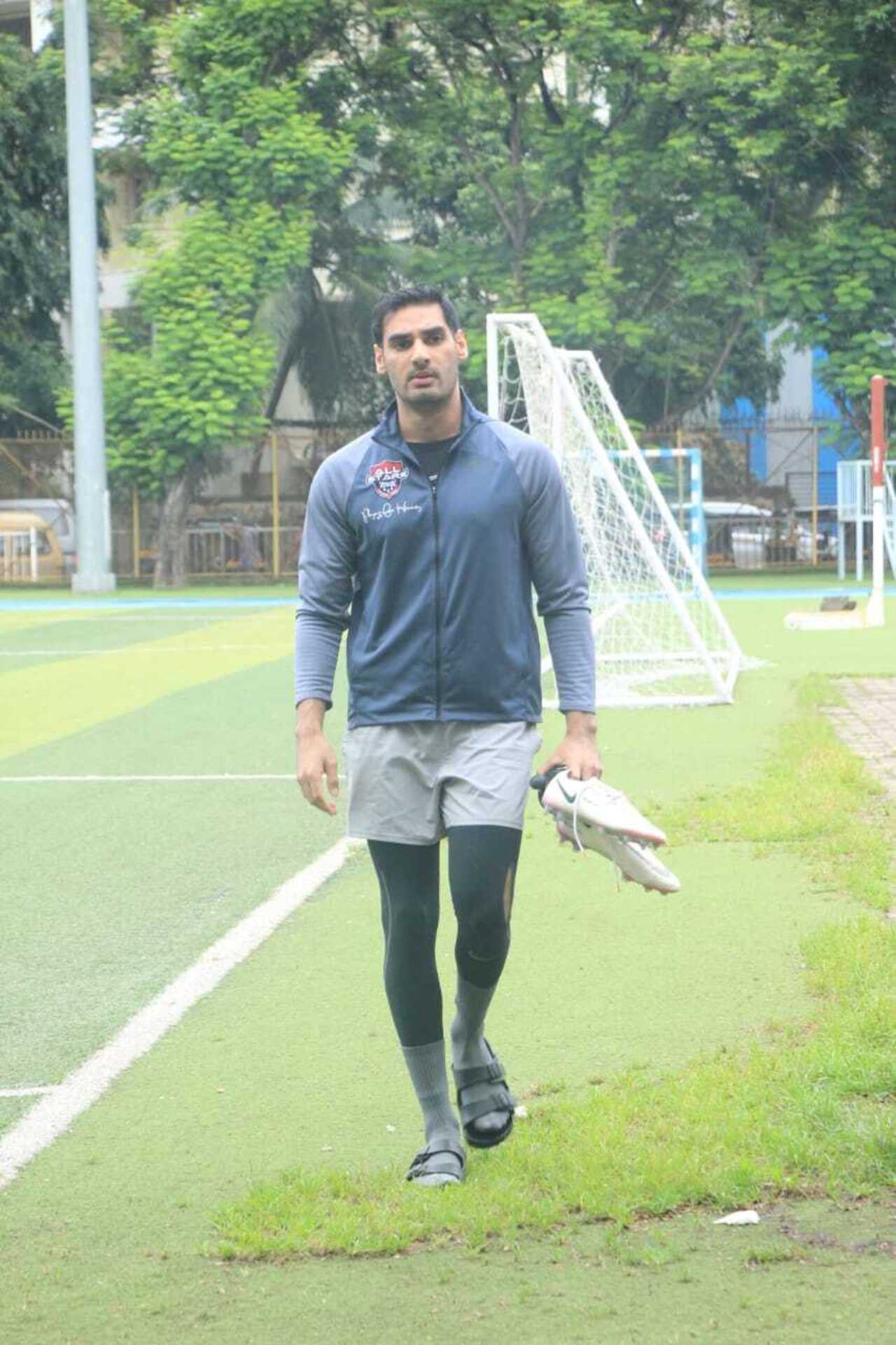 Ahaan Shetty was clicked during his football practice