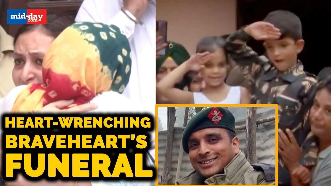 Anantnag Encounter: Col Manpreet Singh’s son bids emotional goodbye to father