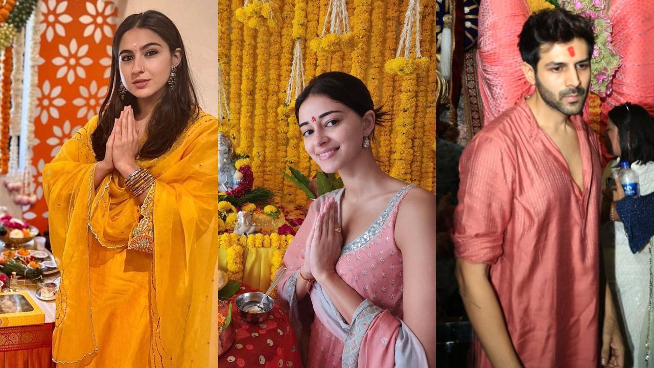 Ganesh Chaturthi 2023: Ananya Panday to Sara Ali Khan, Kartik Aaryan, what  Bollywood celebs are wearing to celebrate Bappa