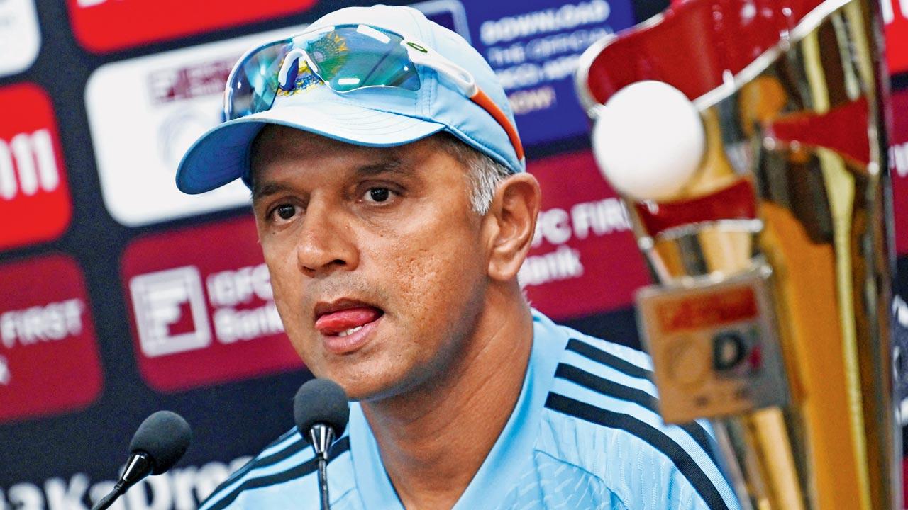 India’s head coach Rahul Dravid addresses the media