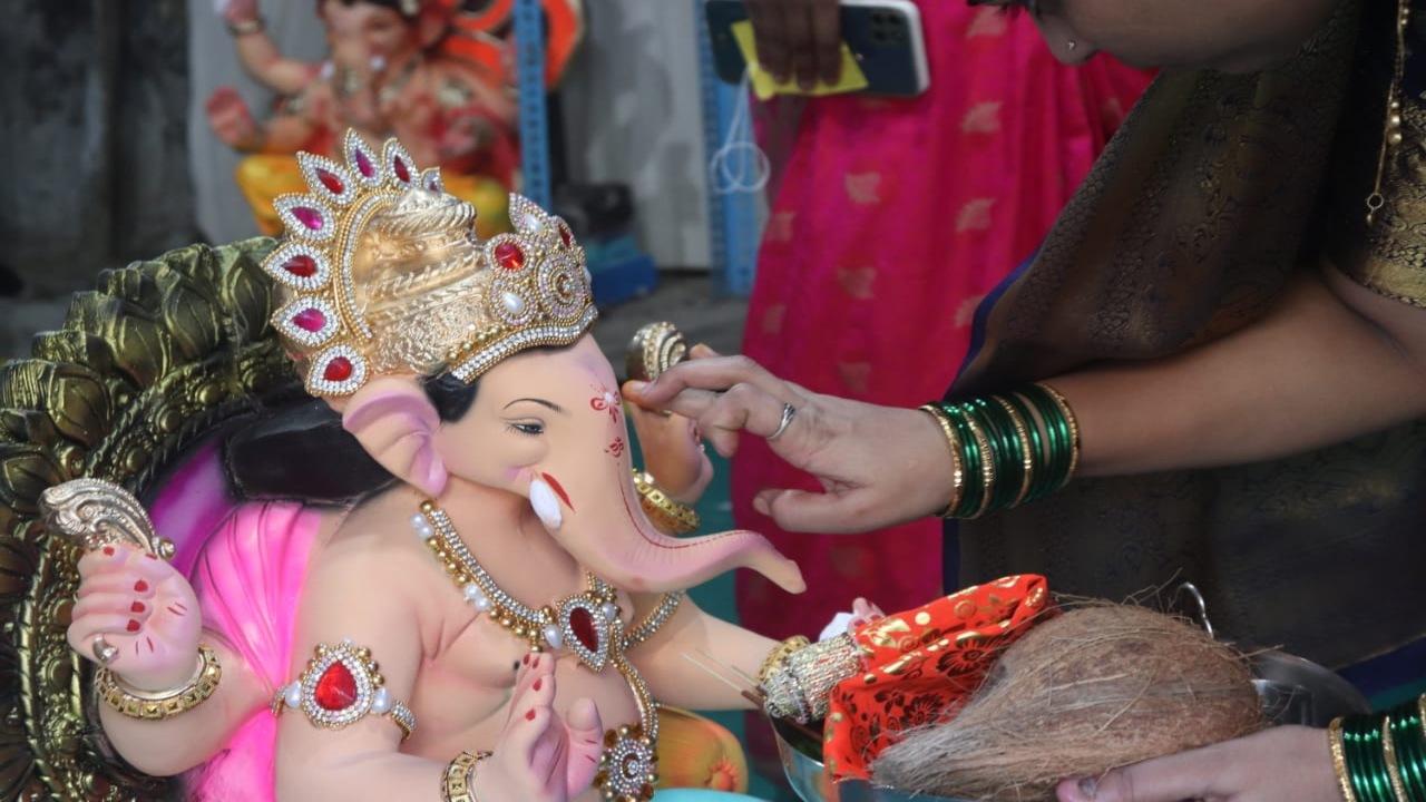 People will be allowed to take darshan of the deity at pandals after the puja is performed as per the muhurat, an organiser said. A total of 2,729 'sarvajanik Ganeshotsav mandals' have been permitted to organise public Ganesh festivities by erecting 'pandals' People will be allowed to take darshan of the deity at pandals after the puja is performed as per the muhurat, an organiser said. A total of 2,729 'sarvajanik Ganeshotsav mandals' have been permitted to organise public Ganesh festivities by erecting 'pandals'