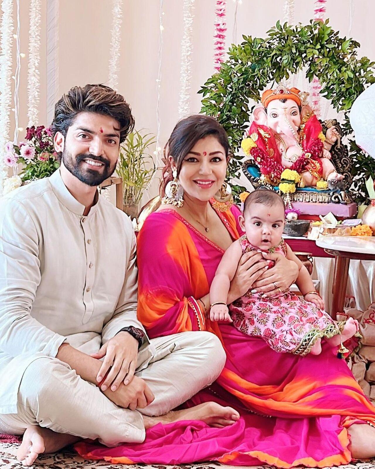 Gurmeet Choudhary and Debina Bonnerjee have an annual celebration at home. They welcome Ganpati with enthusiasm