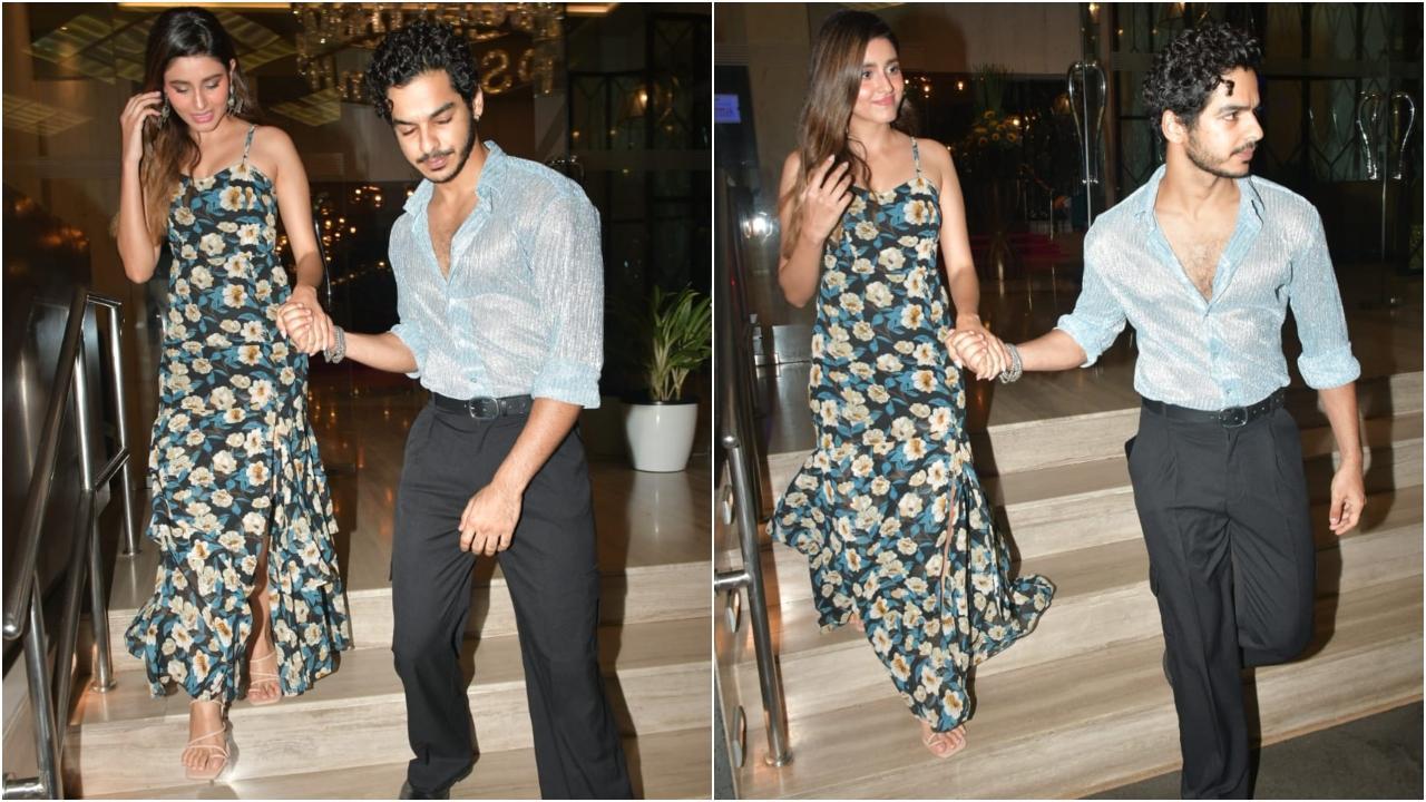 Ishaan Khatter walks hand-in-hand with rumoured girlfriend Chandni Bainz during their first public appearance image pic