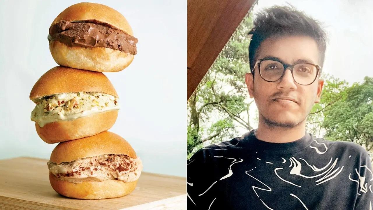 Maritozzo, sweet bun with gelato At Coppetto Artisan Gelato at Bandra, Chowpatty, and Juhu outlets. Cost Rs 250