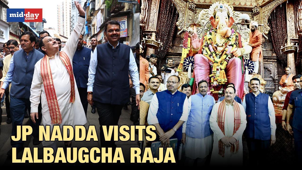 BJP president JP Nadda visits Lalbaugcha Raja, Keshavji Naik Chawl in Mumbai
