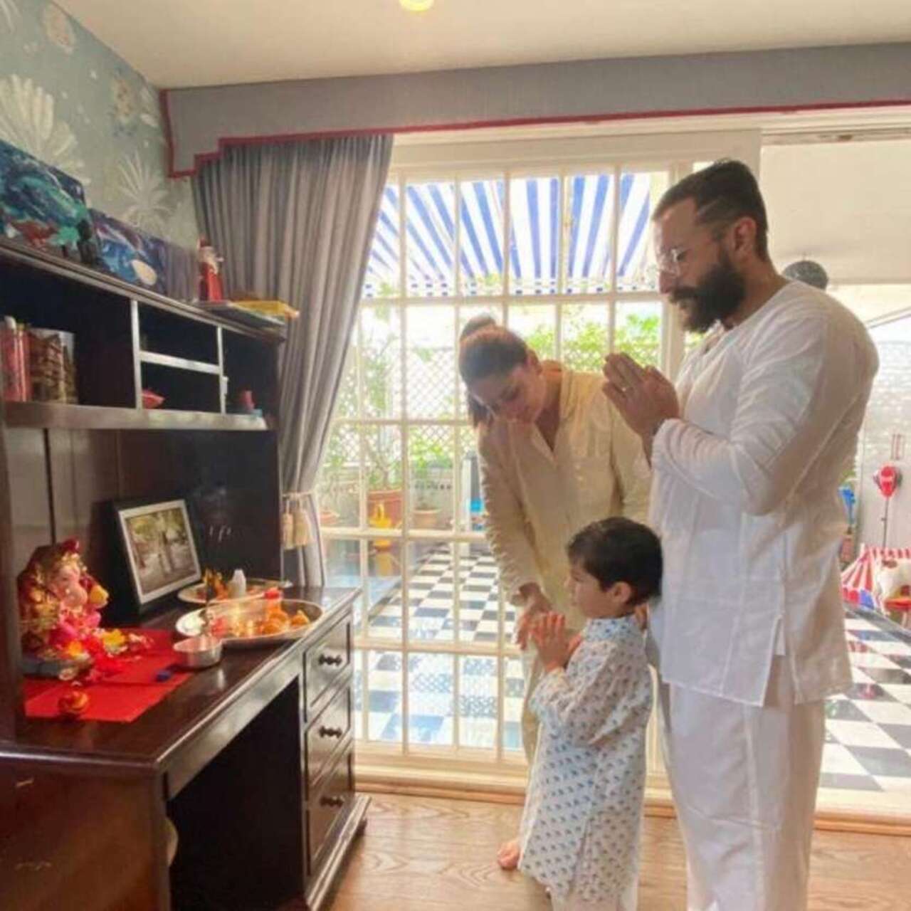 The Kapoors were known for hosting one of the biggest Ganesh Chaturthi celebrations at RK Studios. The future generation has taken the legacy forward. Kareena Kapoor celebrates the festival at home with her children