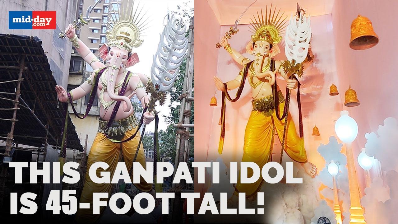 Ganesh Chaturthi 2023: Khetwadi's 11th lane embraces 45-foot tall Ganesh idol