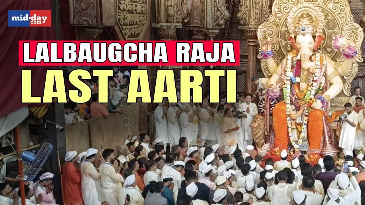 Ganpati Visarjan 2023: Watch Lalbaugcha Raja last aarti in mandap 