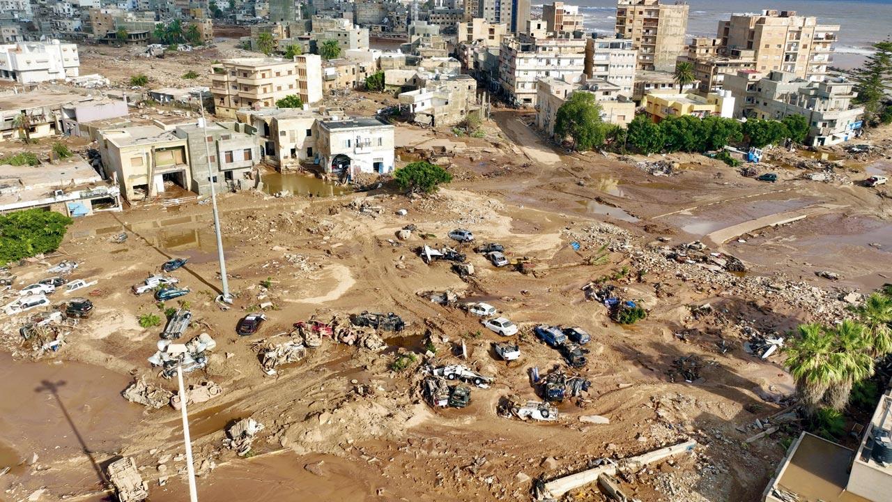 A general view of the devastation in Derna, which officials say was hit the worst. Pics/AP