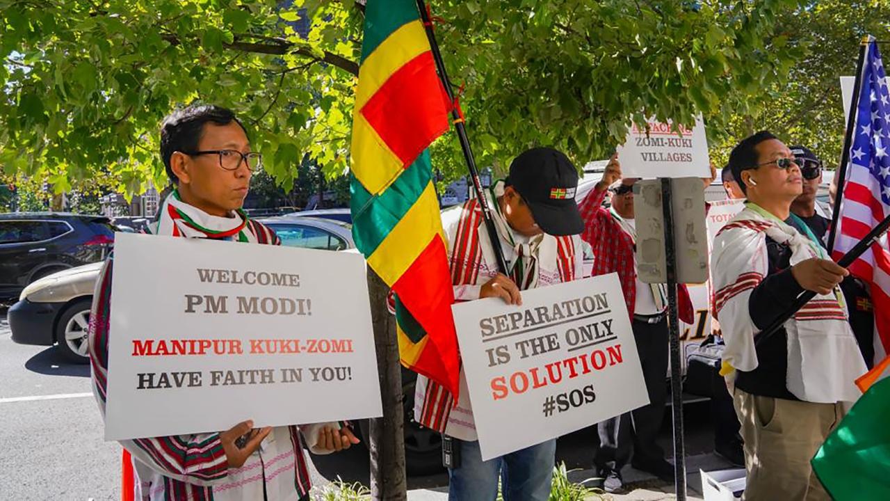 Demonstrators held placards bearing messages that reflected the plight of the Zo ethnic people and their earnest plea for a separate administration in Manipur, the news agency reported on Monday