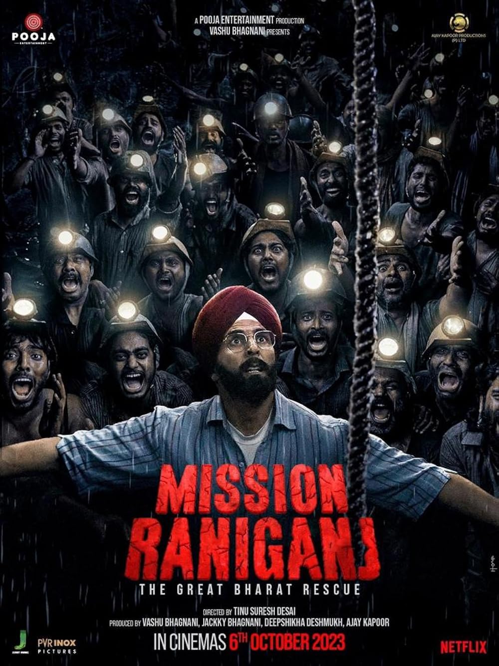 Mission Raniganj - 6 October
'Mission Raniganj' takes us back in time to a remarkable rescue operation where 65 miners were trapped underground. Mining engineer Jaswant Singh Gill becomes the beacon of hope in this desperate situation, leading a daring mission to save lives. This gripping story of courage, determination, and human resilience is a testament to the indomitable spirit of those who rise to the occasion in times of crisis.