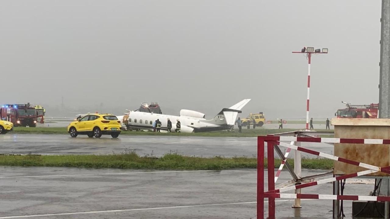 IN PHOTOS: Plane skids off runway at Mumbai Airport, three injured