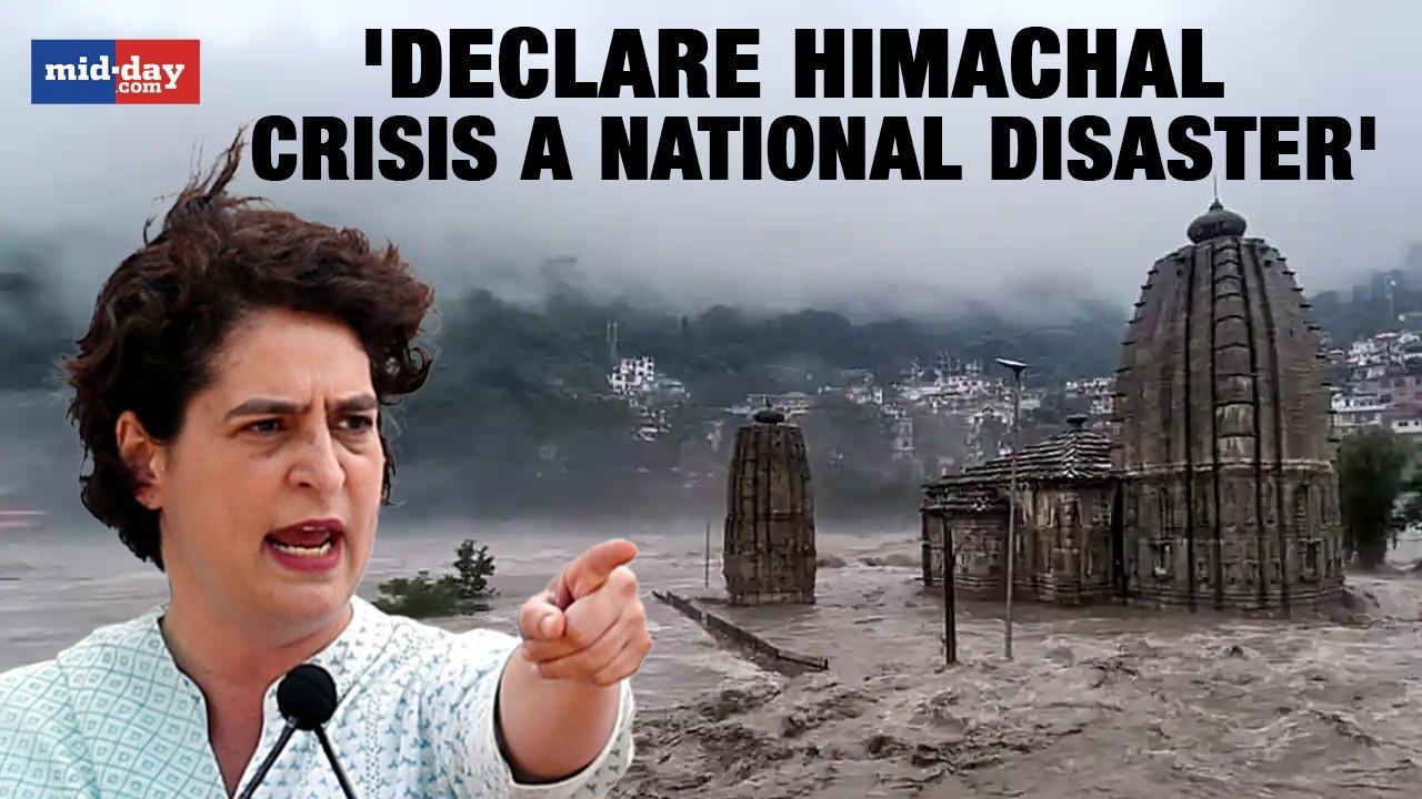 Himachal: Congress leader Priyanka Gandhi visits flood hit areas