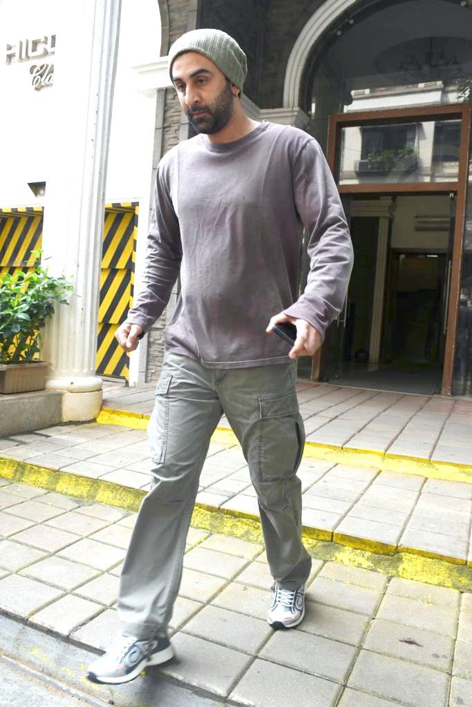 The actor was spotted in a comfy fit that included an array of grey outfits