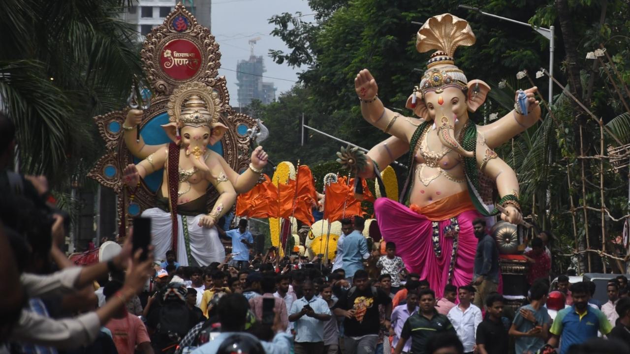 Ganeshotsav is a Hindu festival celebrated in honor of the elephant-headed deity Lord Ganesha (Pic/Ashish Raje)