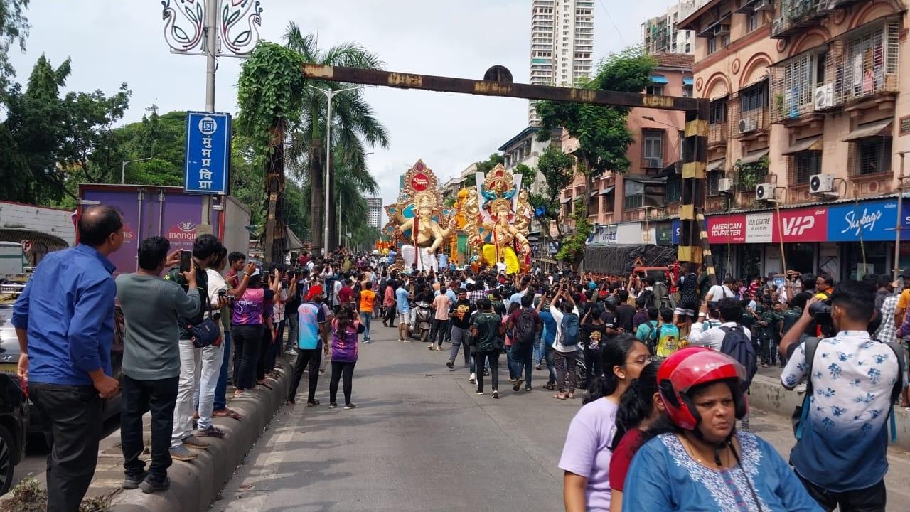 The preparations for festival begin well in advance. Pandals are erected in public places on road to house the huge idols of Lord Ganesha (Pic/Ashish Raje)