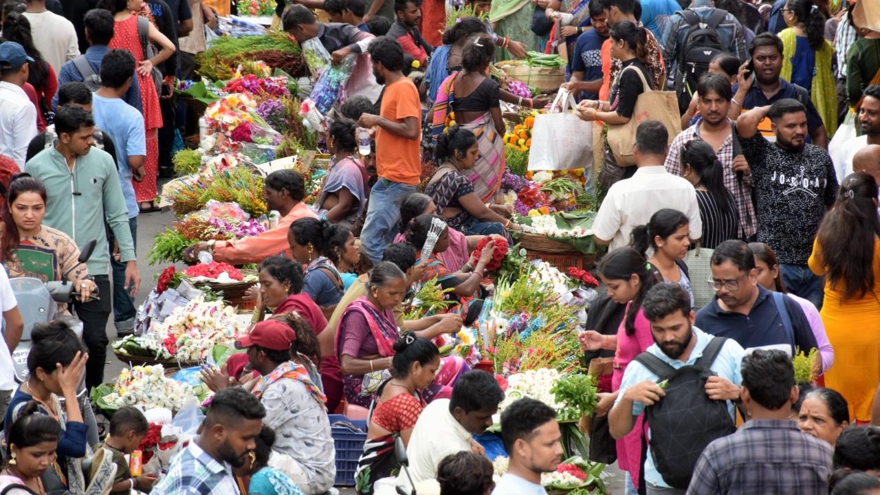 A huge crowd was seen at Mumbai's Dadar market on Sunday, just two days ahead of the festival 