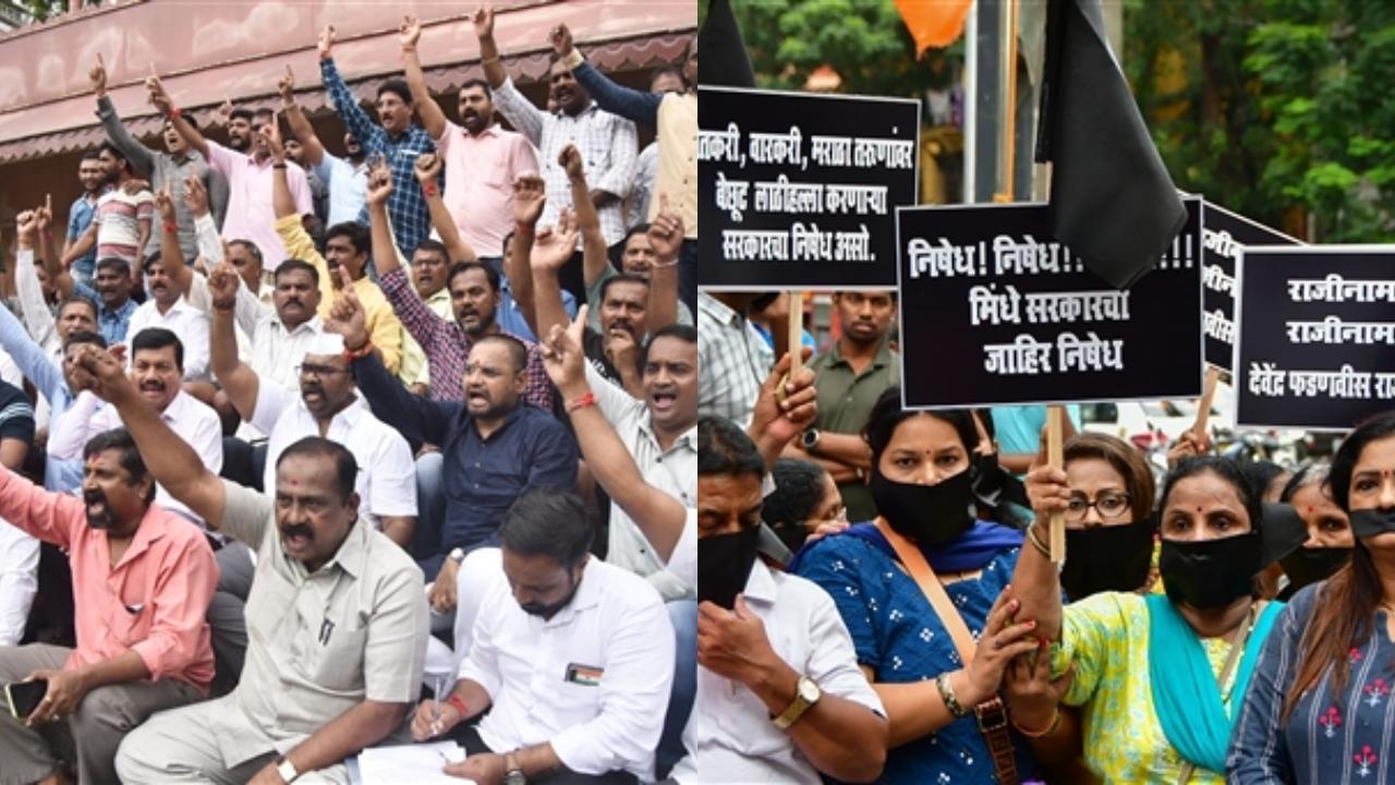 IN PICS: Protest in Maharashtra against police action on Maratha quota agitators