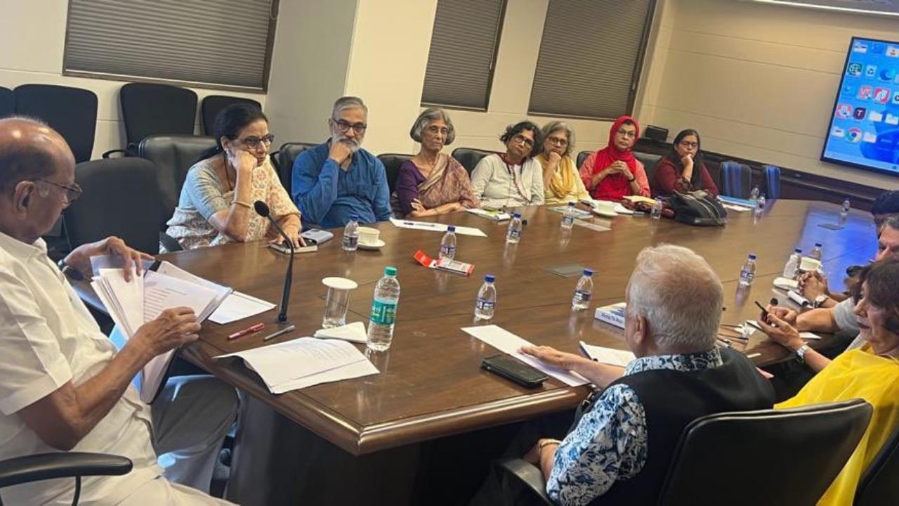 Had a meeting with activists and experts from various fields and discussed increasing participation of people on changing the current conditions. A detailed discussion on the social, economic and political situation in the country, Sharad Pawar wrote on X