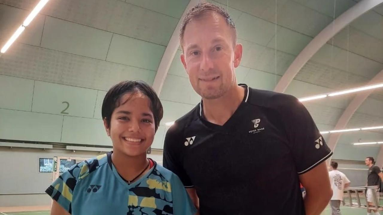 Naishaa Kaur Bhatoye with Peter Gade at his academy in Denmark