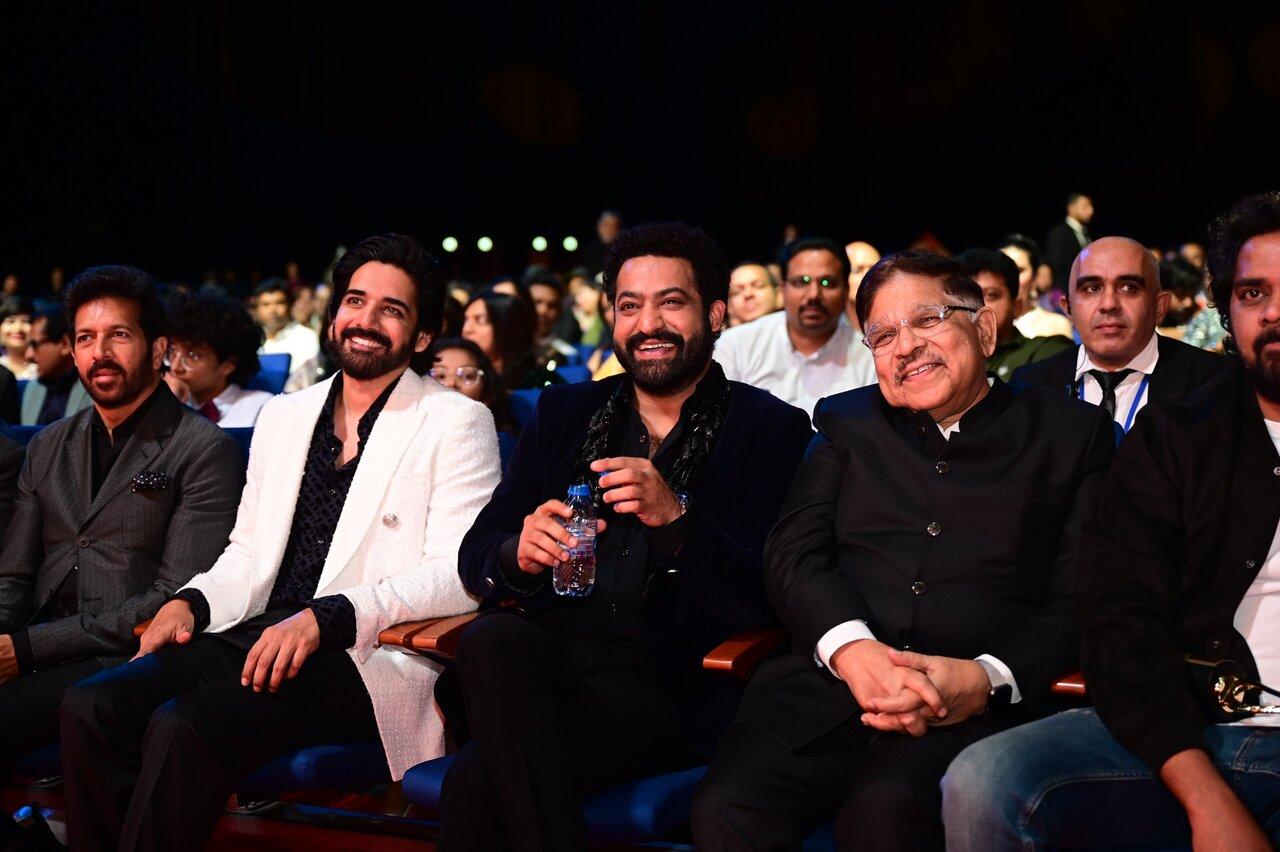 Jr NTR and Sushanth A have a hearty moment at the awards function