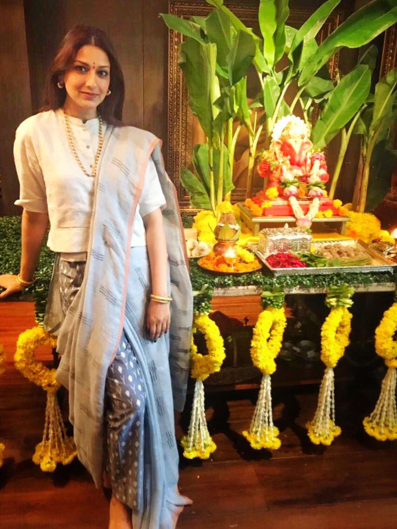 Being a Maharashtrian, Sonali Bendre's Ganesh Chaturthi celebration is a beautiful blend of tradition and simplicity